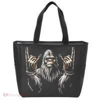 Bigfoot Rock On Sasquatch Rock And Roll Funny Rocker Tote Bag thumb 0