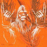 Bigfoot Rock On Sasquatch Rock And Roll Funny Rocker Kati Licensed 12" Camo Cuffed Beanie thumb 2