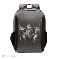 Bigfoot Rock On Sasquatch Rock And Roll Funny Rocker Vector Backpack thumb 0