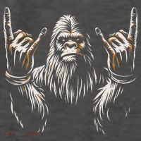 Bigfoot Rock On Sasquatch Rock And Roll Funny Rocker Vector Backpack thumb 2