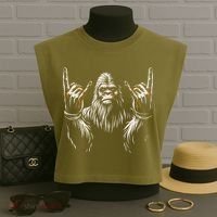 Bigfoot Rock On Sasquatch Rock And Roll Funny Rocker Garment-Dyed Women's Muscle Tee thumb 3