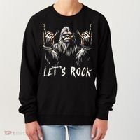 Bigfoot Rock On Funny Sasquatch Rock And Roll LetS Rock Women's Sweatshirt thumb 0