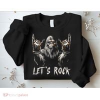 Bigfoot Rock On Funny Sasquatch Rock And Roll LetS Rock Sweatshirt thumb 2