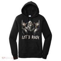 Bigfoot Rock On Funny Sasquatch Rock And Roll LetS Rock Women's Hoodie thumb 0