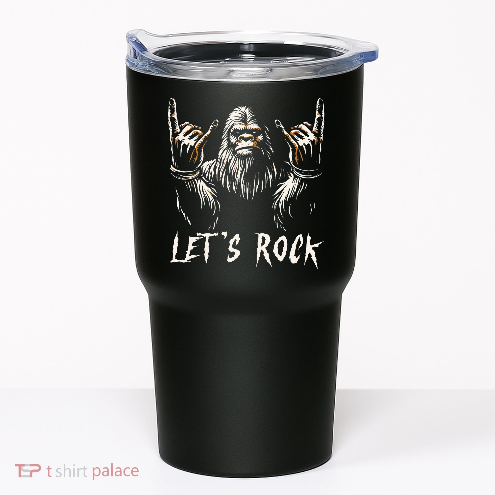 Bigfoot Rock On Funny Sasquatch Rock And Roll LetS Rock Tumbler