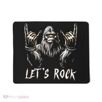 Bigfoot Rock On Funny Sasquatch Rock And Roll LetS Rock Mousepad thumb 0