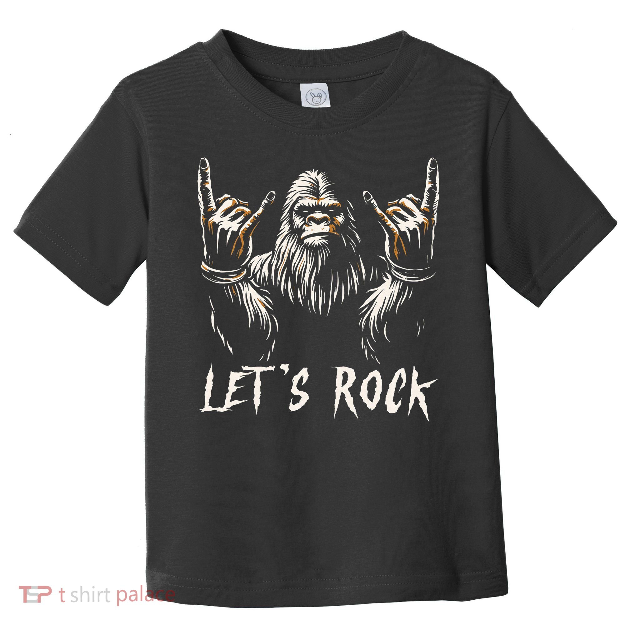 Bigfoot Rock On Funny Sasquatch Rock And Roll LetS Rock Toddler T-Shirt