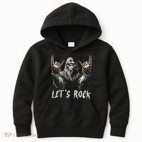 Bigfoot Rock On Funny Sasquatch Rock And Roll LetS Rock Kids Hoodie thumb 0