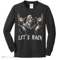 Bigfoot Rock On Funny Sasquatch Rock And Roll LetS Rock Kids Long Sleeve Shirt thumb 0