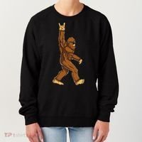 Bigfoot Rock On Sasquatch Rock And Roll Funny Women's Sweatshirt thumb 0