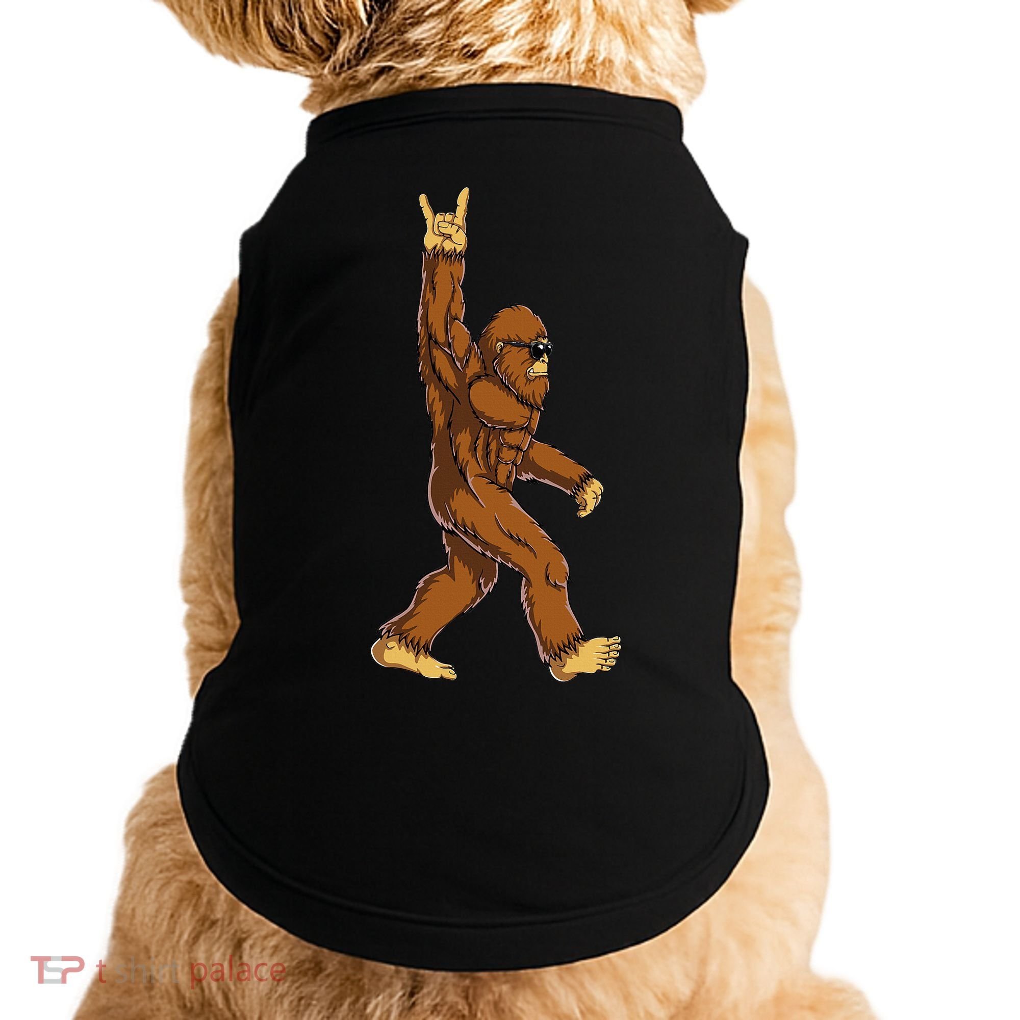 Bigfoot Rock On Sasquatch Rock And Roll Funny Doggie Tank