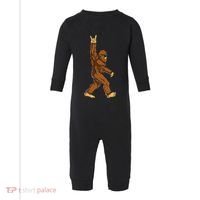 Bigfoot Rock On Sasquatch Rock And Roll Funny Infant Fleece One Piece thumb 0
