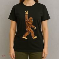Bigfoot Rock On Sasquatch Rock And Roll Funny T-Shirt thumb 4
