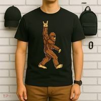 Bigfoot Rock On Sasquatch Rock And Roll Funny T-Shirt thumb 6