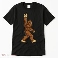 Bigfoot Rock On Sasquatch Rock And Roll Funny Tall T-Shirt thumb 0