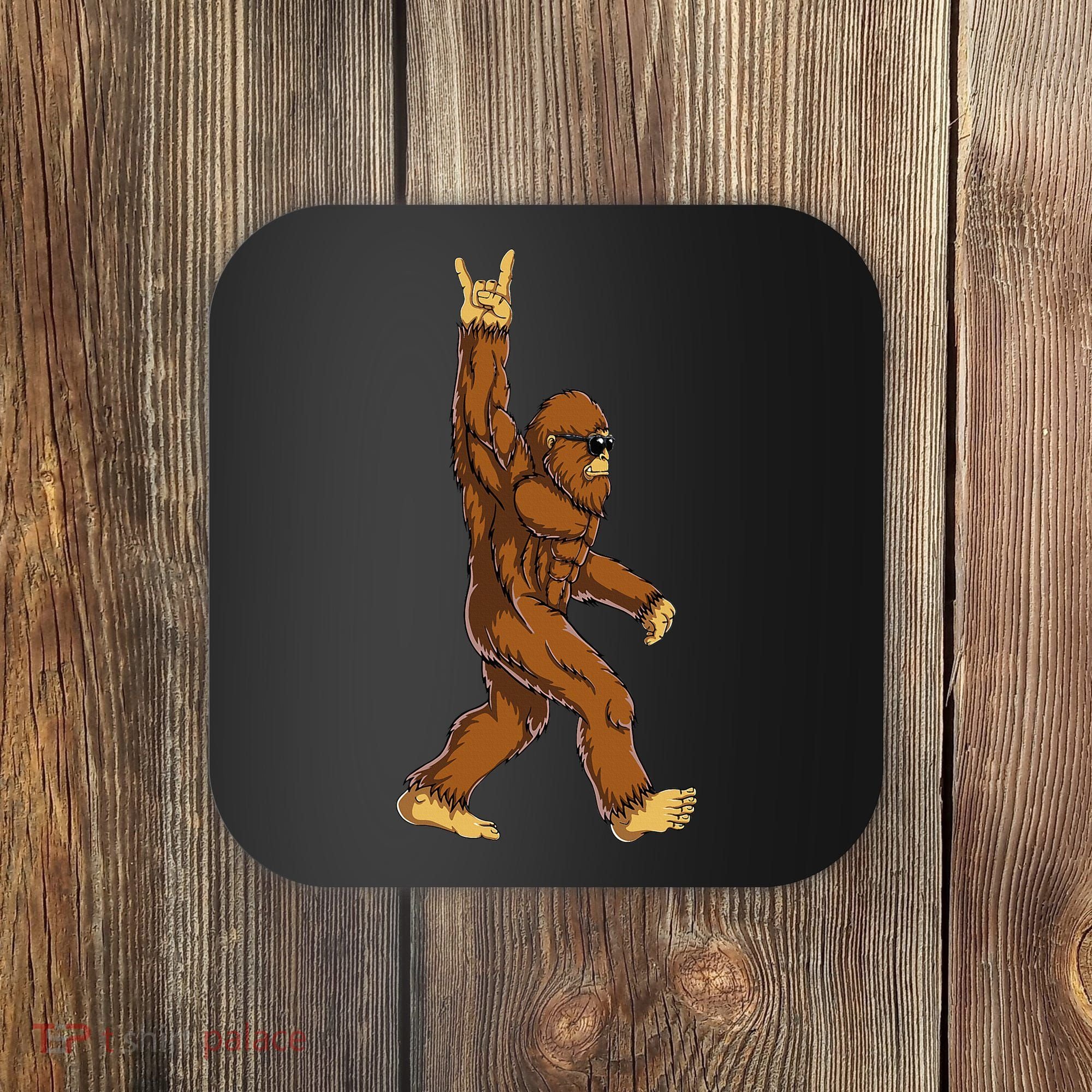 Bigfoot Rock On Sasquatch Rock And Roll Funny Coaster