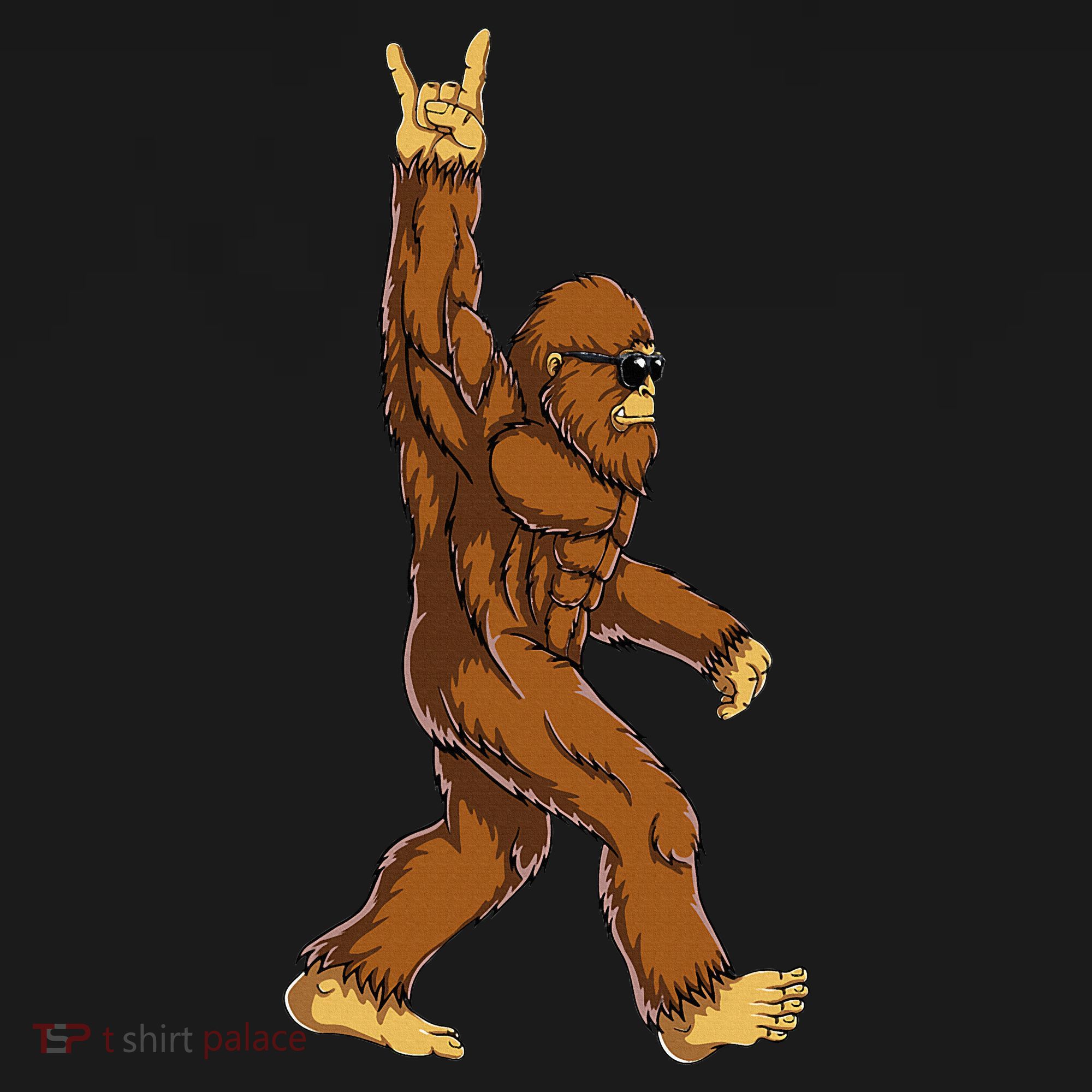 Bigfoot Rock On Sasquatch Rock And Roll Funny Women's Hoodie