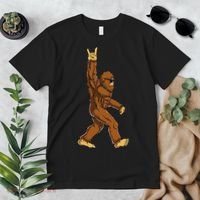 Bigfoot Rock On Sasquatch Rock And Roll Funny Premium T-Shirt thumb 2