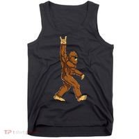 Bigfoot Rock On Sasquatch Rock And Roll Funny Tank Top thumb 0