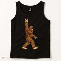 Bigfoot Rock On Sasquatch Rock And Roll Funny Tank Top thumb 2