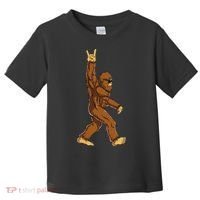 Bigfoot Rock On Sasquatch Rock And Roll Funny Toddler T-Shirt thumb 0