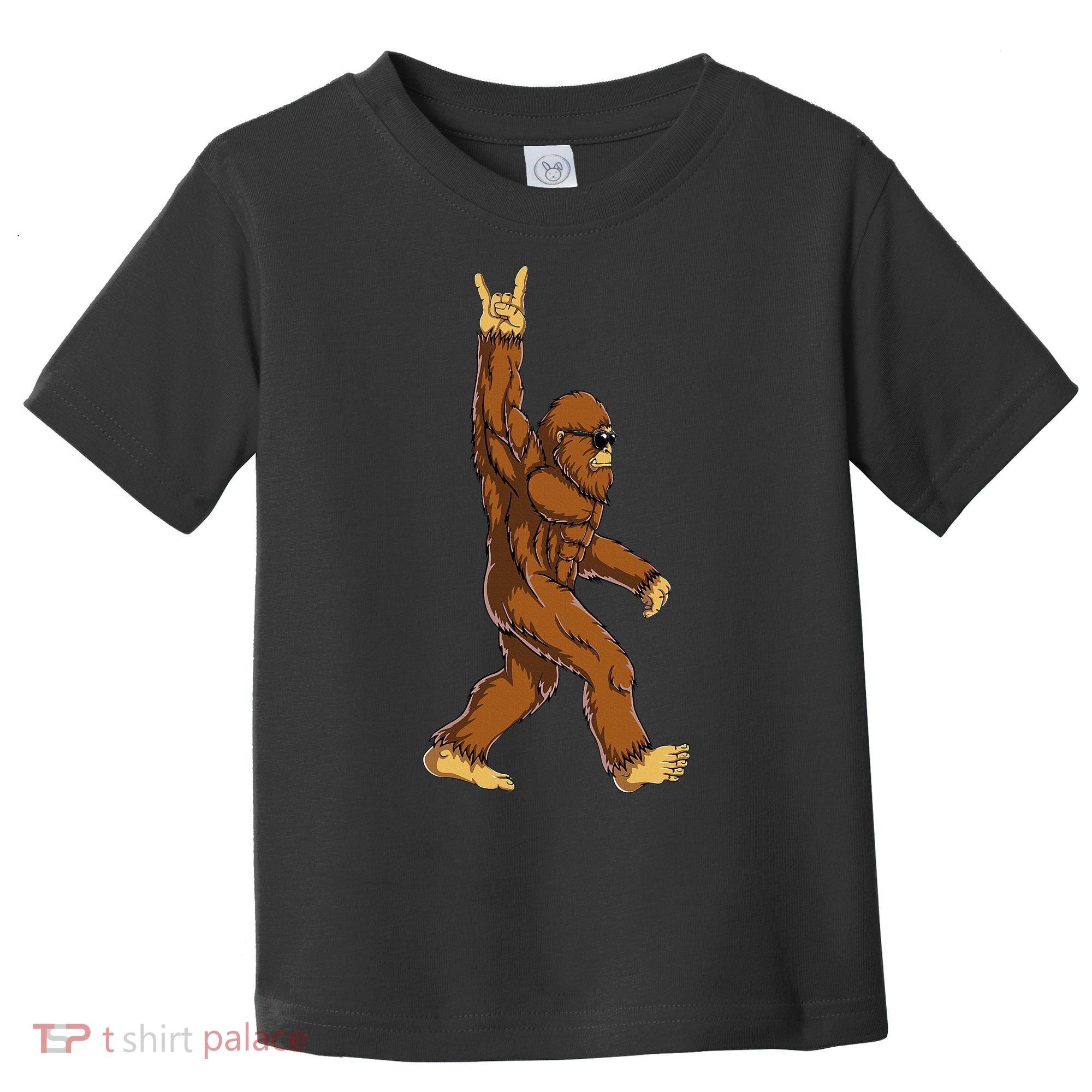 Bigfoot Rock On Sasquatch Rock And Roll Funny Toddler T-Shirt