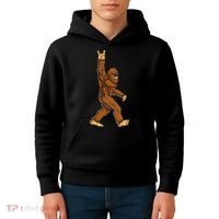 Bigfoot Rock On Sasquatch Rock And Roll Funny Kids Hoodie thumb 4