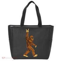 Bigfoot Rock On Sasquatch Rock And Roll Funny Tote Bag thumb 0