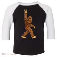 Bigfoot Rock On Sasquatch Rock And Roll Funny Toddler Fine Jersey T-Shirt thumb 0