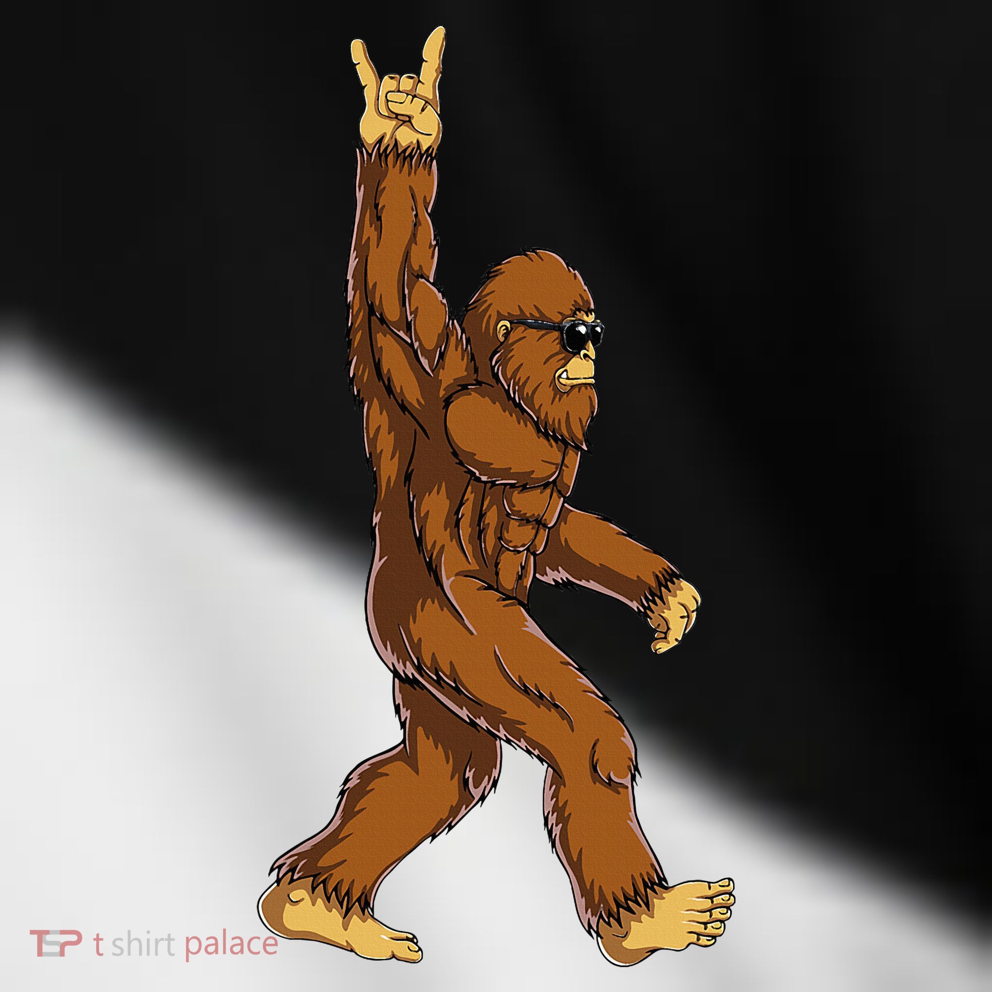 Bigfoot Rock On Sasquatch Rock And Roll Funny Toddler Fine Jersey T-Shirt