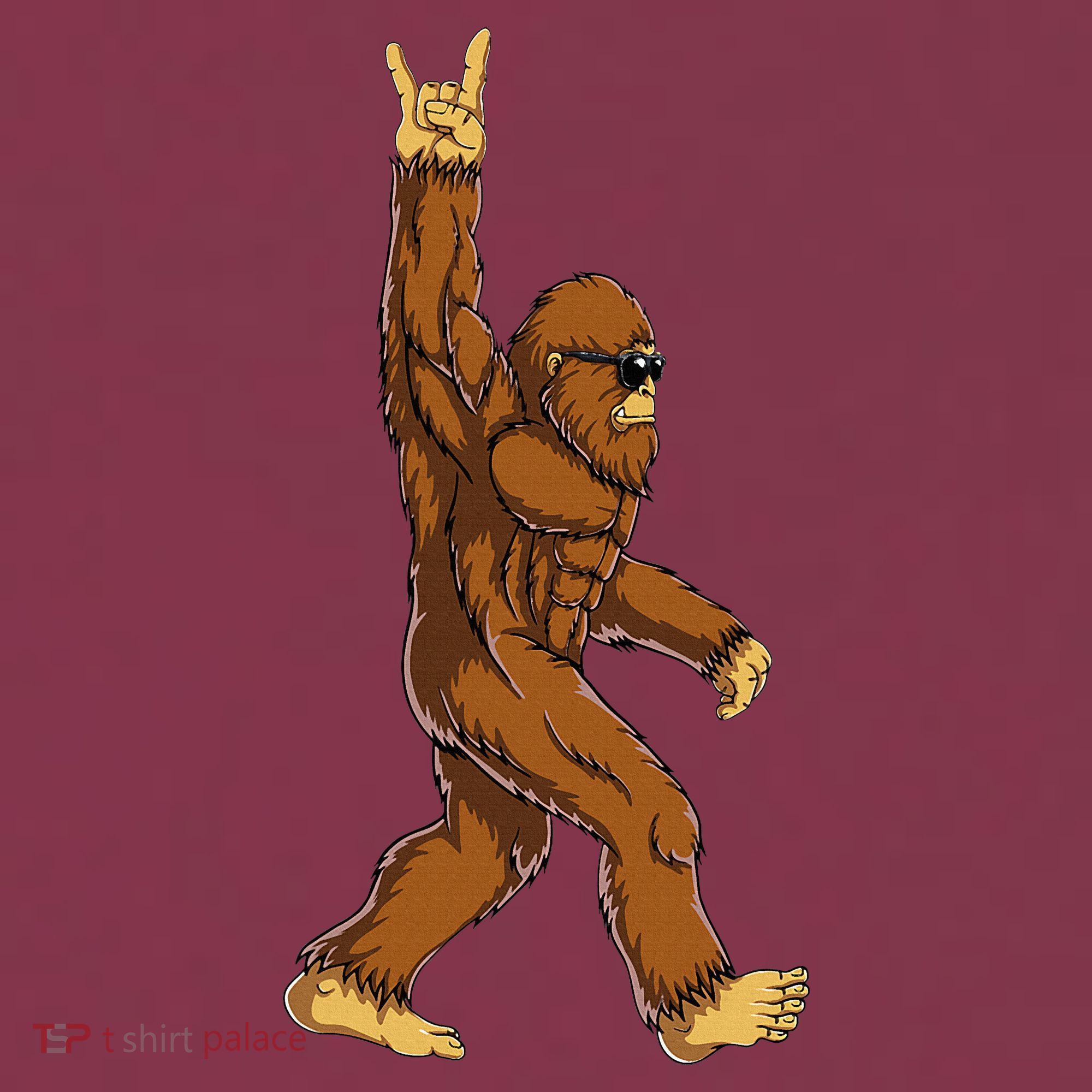 Bigfoot Rock On Sasquatch Rock And Roll Funny 16oz Travel Tumbler