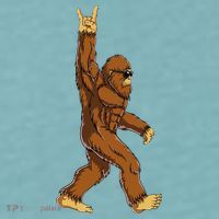 Bigfoot Rock On Sasquatch Rock And Roll Funny Sueded Cloud Jersey T-Shirt thumb 2