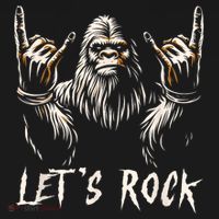 Bigfoot Rock On Funny Sasquatch Rock And Roll LetS Rock T-Shirt thumb 7
