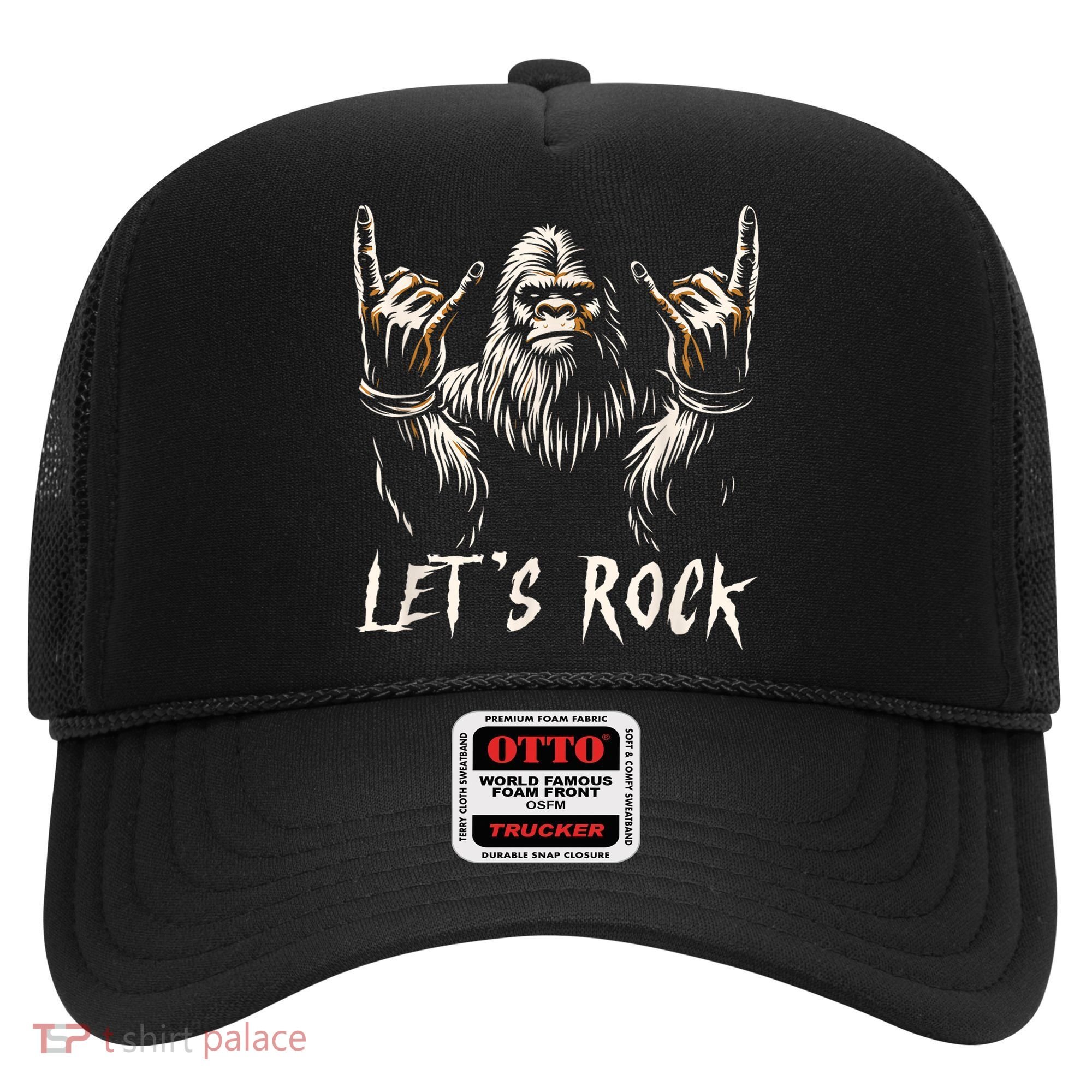 Bigfoot Rock On Funny Sasquatch Rock And Roll LetS Rock Hat
