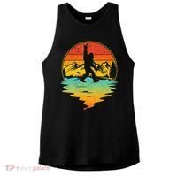 Bigfoot Rock On Sasquatch Rock And Roll Funny Graphic Ladies PosiCharge Tri-Blend Wicking Tank thumb 0