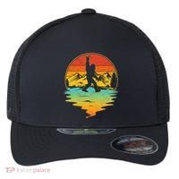 Bigfoot Rock On Sasquatch Rock And Roll Funny Graphic Flexfit Unipanel Trucker Cap thumb 0