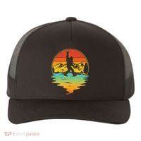 Bigfoot Rock On Sasquatch Rock And Roll Funny Graphic Yupoong Adult 5-Panel Trucker Hat thumb 0