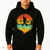 Bigfoot Rock On Sasquatch Rock And Roll Funny Graphic Hoodie thumb 2