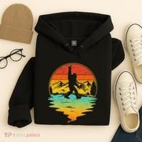Bigfoot Rock On Sasquatch Rock And Roll Funny Graphic Hoodie thumb 4
