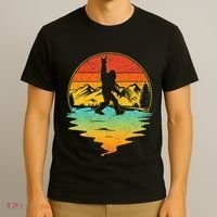Bigfoot Rock On Sasquatch Rock And Roll Funny Graphic T-Shirt thumb 3
