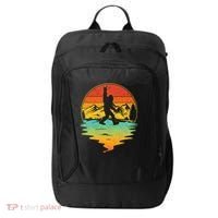 Bigfoot Rock On Sasquatch Rock And Roll Funny Graphic City Backpack thumb 0