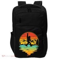 Bigfoot Rock On Sasquatch Rock And Roll Funny Graphic Impact Tech Backpack thumb 0