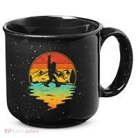 Bigfoot Rock On Sasquatch Rock And Roll Funny Graphic 15oz Campfire Ceramic Mug thumb 0
