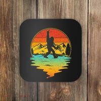 Bigfoot Rock On Sasquatch Rock And Roll Funny Graphic Coaster thumb 0