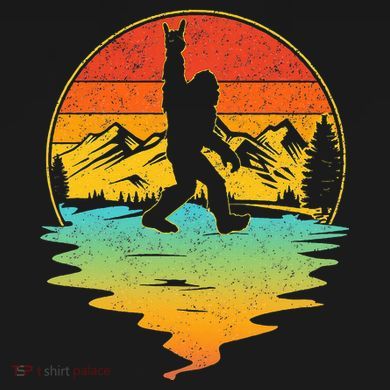 Bigfoot Rock On Sasquatch Rock And Roll Funny Graphic Flat Bill Trucker Hat