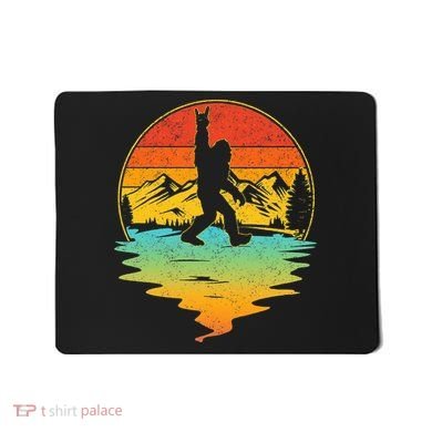 Bigfoot Rock On Sasquatch Rock And Roll Funny Graphic Mousepad
