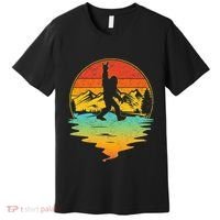 Bigfoot Rock On Sasquatch Rock And Roll Funny Graphic Premium T-Shirt thumb 0