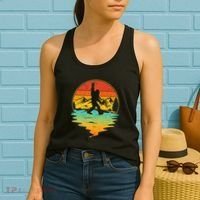 Bigfoot Rock On Sasquatch Rock And Roll Funny Graphic Women's Tank Top thumb 2
