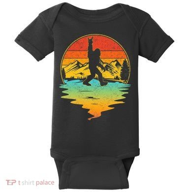 Bigfoot Rock On Sasquatch Rock And Roll Funny Graphic Baby Bodysuit