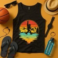 Bigfoot Rock On Sasquatch Rock And Roll Funny Graphic Tank Top thumb 4